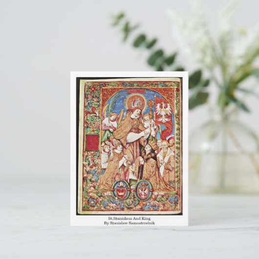 Stanislaus en koning door Stanislaw Samostrzelnik Briefkaart (Staand voorkant)