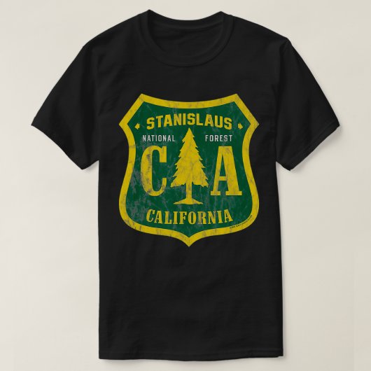 Stanislaus National Forest California Shield Vinta T-shirt (Design voorkant)