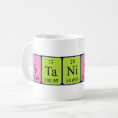 Stanislav periodieke tabelnaam mok (Voorkant links)