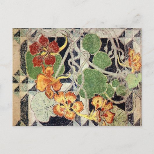 Stanisław Wyspiański ~ Art Nouveau ~ Nasturcje Briefkaart (Voorkant)