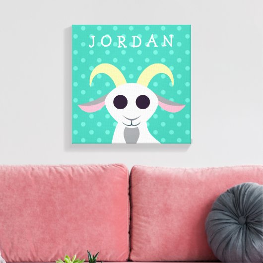 Stanley de Goat Canvas Afdruk (Insitu (Woonkamer))