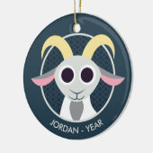 Stanley de Goat Keramisch Ornament (Links)