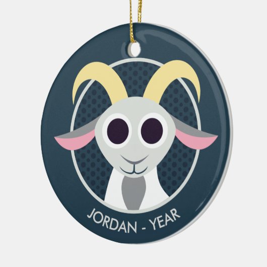 Stanley de Goat Keramisch Ornament (Links)