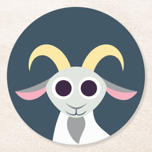 Stanley de Goat Ronde Kartonnen Onderzetter (Voorkant)