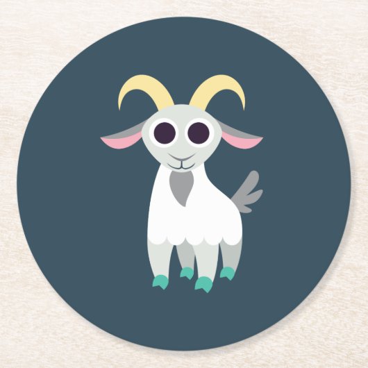 Stanley de Goat Ronde Kartonnen Onderzetter (Voorkant)