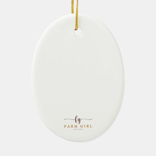 Stanley de Kerst Ezel Keramisch Ornament (Achterkant)