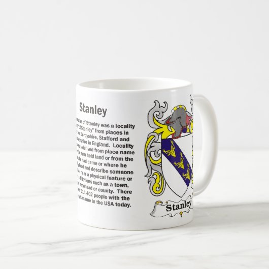 Stanley Family Coat of Arms Mok (Voorkant rechts)