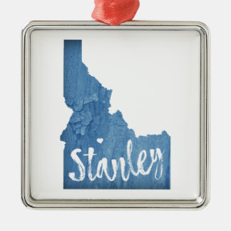 Stanley Idaho Wood Grain Metalen Ornament