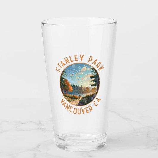Stanley Park Vancouver Canada Retro Verdrietige Ku Glas (Voorkant)