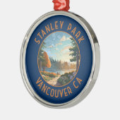 Stanley Park Vancouver Canada Retro Verdrietige Ku Metalen Ornament (Links)