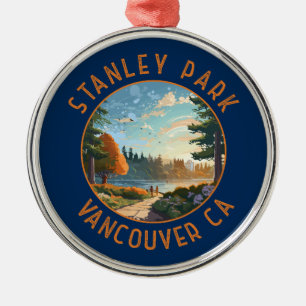 Stanley Park Vancouver Canada Retro Verdrietige Ku Metalen Ornament