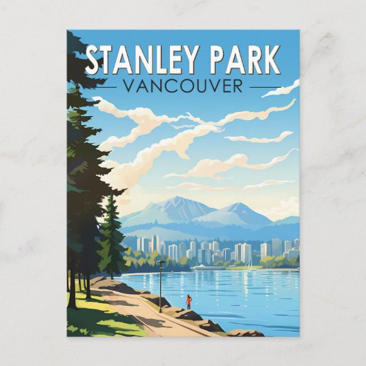 Stanley Park Vancouver Canada Travel Art Vintage Briefkaart (Voorkant)
