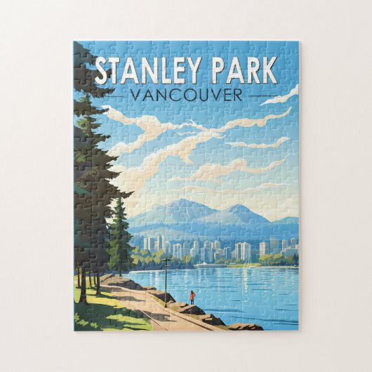Stanley Park Vancouver Canada Travel Art Vintage Legpuzzel (Verticaal)