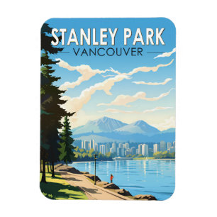 Stanley Park Vancouver Canada Travel Art Vintage Magneet
