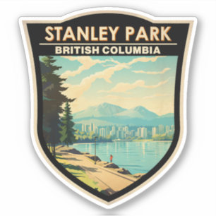 Stanley Park Vancouver Canada Travel Art Vintage Sticker