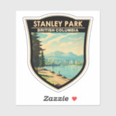 Stanley Park Vancouver Canada Travel Art Vintage Sticker (Vel)