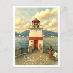 Stanley Park Vancouver  Waterverf Feestdagenkaart