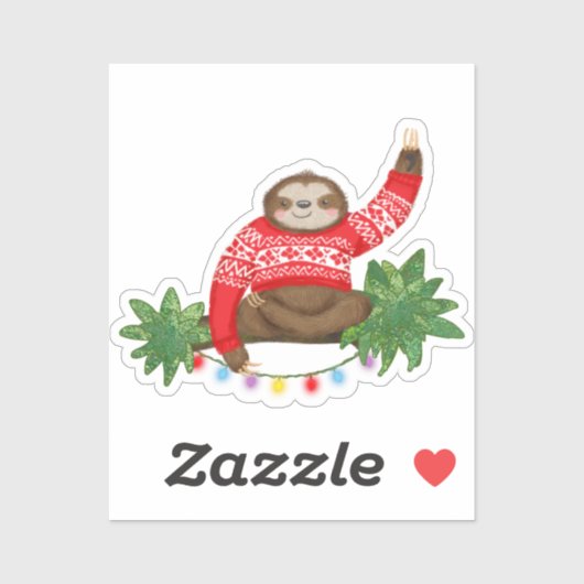 Stanley Sloth aangepast Kerst sticker (Vel)