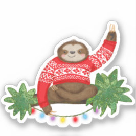 Stanley Sloth aangepast Kerst sticker