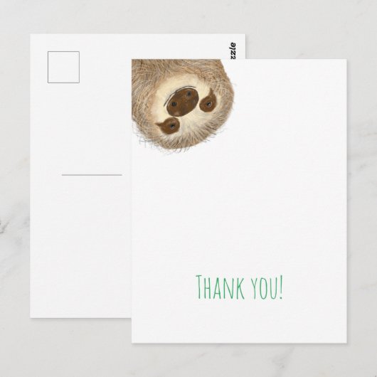 Stanley sloth bedankt briefkaart (Voorkant / Achterkant)