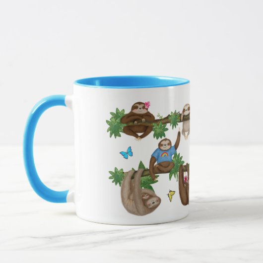 Stanley Sloth blue gepersonaliseerde mug Mok (Links)