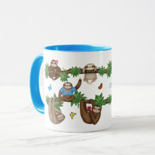 Stanley Sloth blue gepersonaliseerde mug Mok