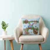 Stanley Sloth en vrienden blauw kussen (Stoel)