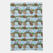 Stanley Sloth en vrienden blauwe theekdoek Theedoek (Verticaal)