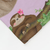 Stanley Sloth en vrienden cozy paarse fleece deken (Hoek)