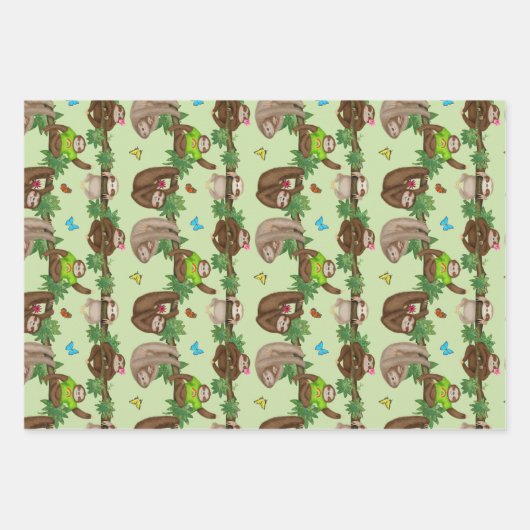 Stanley Sloth en vrienden die papier verpakken Inpakpapier Vel (Voorkant 2)