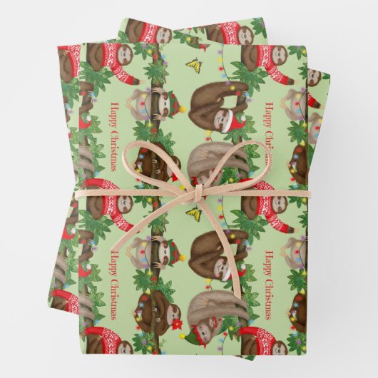 Stanley Sloth en vrienden kerstinpakpapier Inpakpapier Vel (In situ)