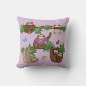 Stanley Sloth en vrienden paarse kussen (Voorkant)