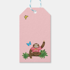 Stanley Sloth en vrienden roze cadeau label Cadeaulabel