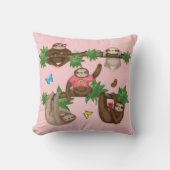 Stanley Sloth en vrienden roze kussen (Voorkant)