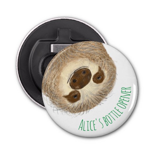 Stanley sloth-gepersonaliseerde flesopener button flesopener (Voorkant)