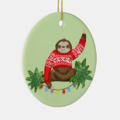 Stanley Sloth gepersonaliseerde kerstboomversierin Keramisch Ornament (Rechts)