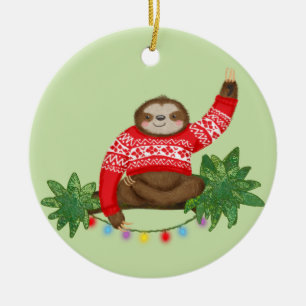 Stanley Sloth gepersonaliseerde kerstboomversierin Keramisch Ornament