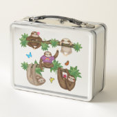 Stanley Sloth gepersonaliseerde lunchbox (paars) (Achterkant)