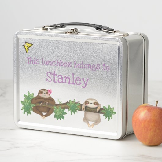 Stanley Sloth gepersonaliseerde lunchbox (paars) (In situ)