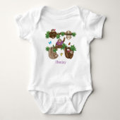 Stanley Sloth gepersonaliseerde paarse baby Romper (Voorkant)
