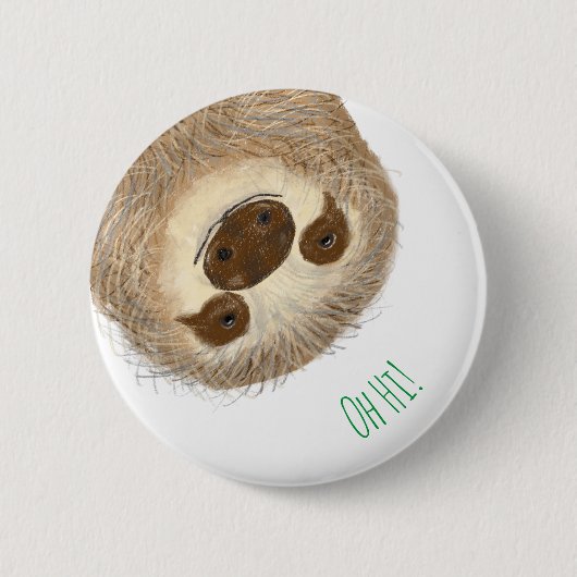 Stanley sloth gepersonaliseerde ronde badge button 5,7 cm (Voorkant)