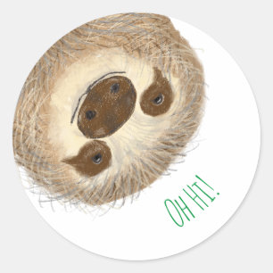 Stanley sloth gepersonaliseerde ronde stickers