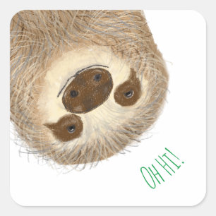 Stanley sloth gepersonaliseerde vierkante stickers