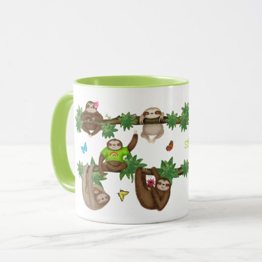 Stanley Sloth green personalized mug Mok (Voorkant links)