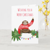 Stanley Sloth in kerstjumperfeestkaart Kaart (Gele Bloem)