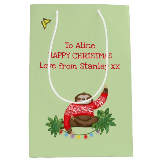 Stanley Sloth-kerstcadetas Medium Cadeauzakje (Voorkant)