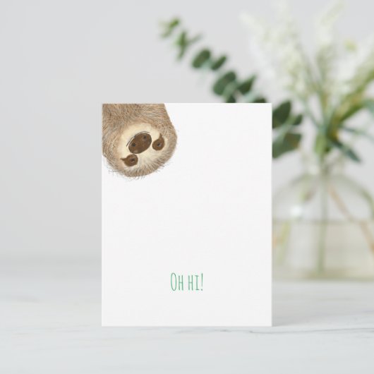 Stanley sloth "oh hi!" briefkaart (Staand voorkant)