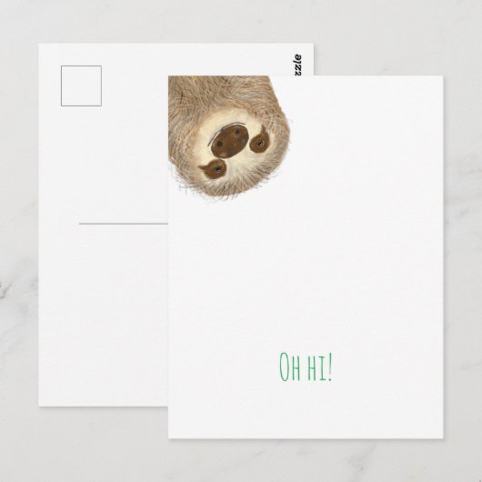 Stanley sloth "oh hi!" briefkaart (Voorkant / Achterkant)