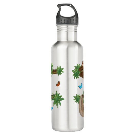 Stanley Sloth paars gepersonaliseerde waterfles Waterfles (Achterkant)