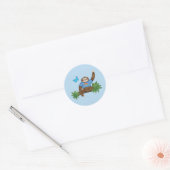 Stanley Sloth ronde blauwe stickers (Envelop)